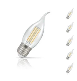 Crompton Candle LED Light Bulb Bent Tip E27 5W (40W Eqv) Warm White 5-Pack