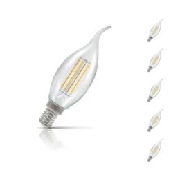 Crompton Candle LED Light Bulb Bent Tip E14 5W (40W Eqv) Warm White 5-Pack