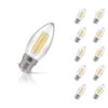 Crompton Candle LED Light Bulb B22 6.5W (60W Eqv) Warm White 10-Pack Filament Clear -Home Lighting Store SL6131 10 48490.1666794385