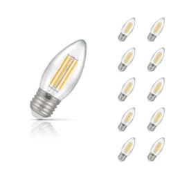 Crompton Candle LED Light Bulb E27 6.5W (60W Eqv) Warm White 10-Pack