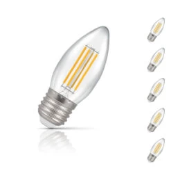 Crompton Candle LED Light Bulb E27 6.5W (60W Eqv) Warm White 5-Pack