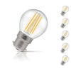 Crompton Golfball LED Light Bulb B22 6.5W (60W Eqv) Warm White 5-Pack
