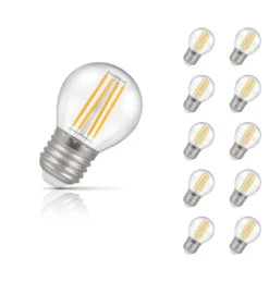 Crompton Golfball LED Light Bulb E27 6.5W (60W Eqv) Warm White 10-Pack