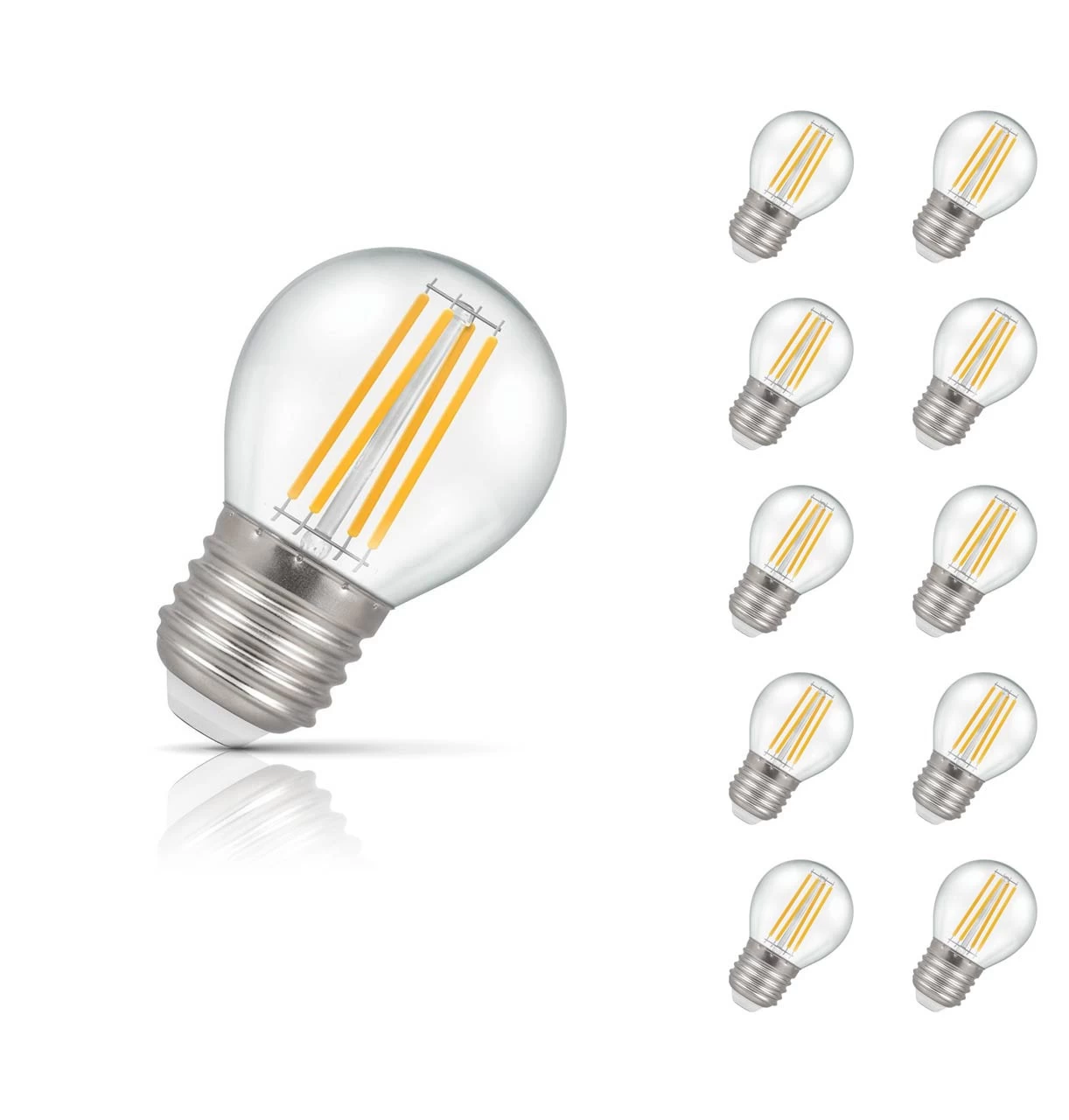 Crompton Golfball LED Light Bulb E27 6.5W (60W Eqv) Warm White 10-Pack 3 Crompton Golfball LED Light Bulb E27 6.5W (60W Eqv) Warm White 10-Pack