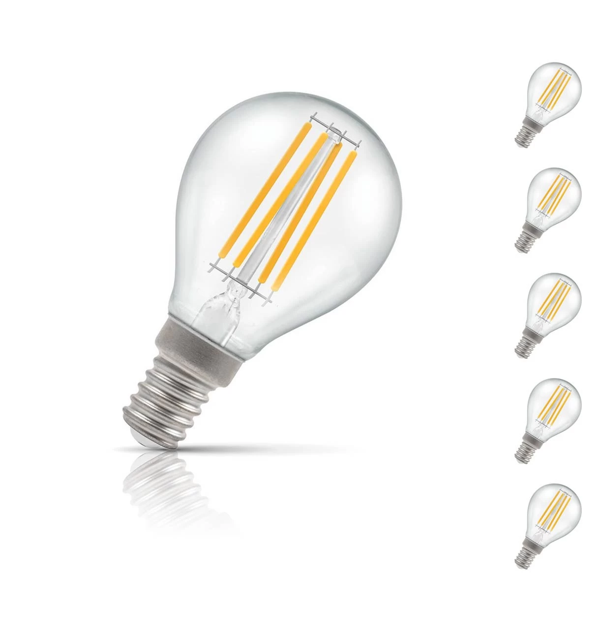 Crompton Golfball LED Light Bulb E14 6.5W (60W Eqv) Warm White 5-Pack 3 Crompton Golfball LED Light Bulb E14 6.5W (60W Eqv) Warm White 5-Pack