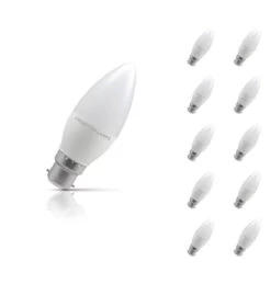Crompton Candle LED Light Bulb Dimmable B22 5W (40W Eqv) Cool White 10-Pack