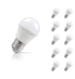 Crompton Golfball LED Light Bulb E27 5W (40W Eqv) Warm White 10-Pack Opal
