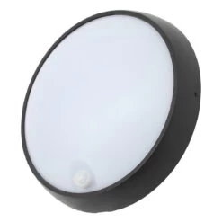 Coast Cano 15W LED Large Round Bulkhead With PIR Sensor Black