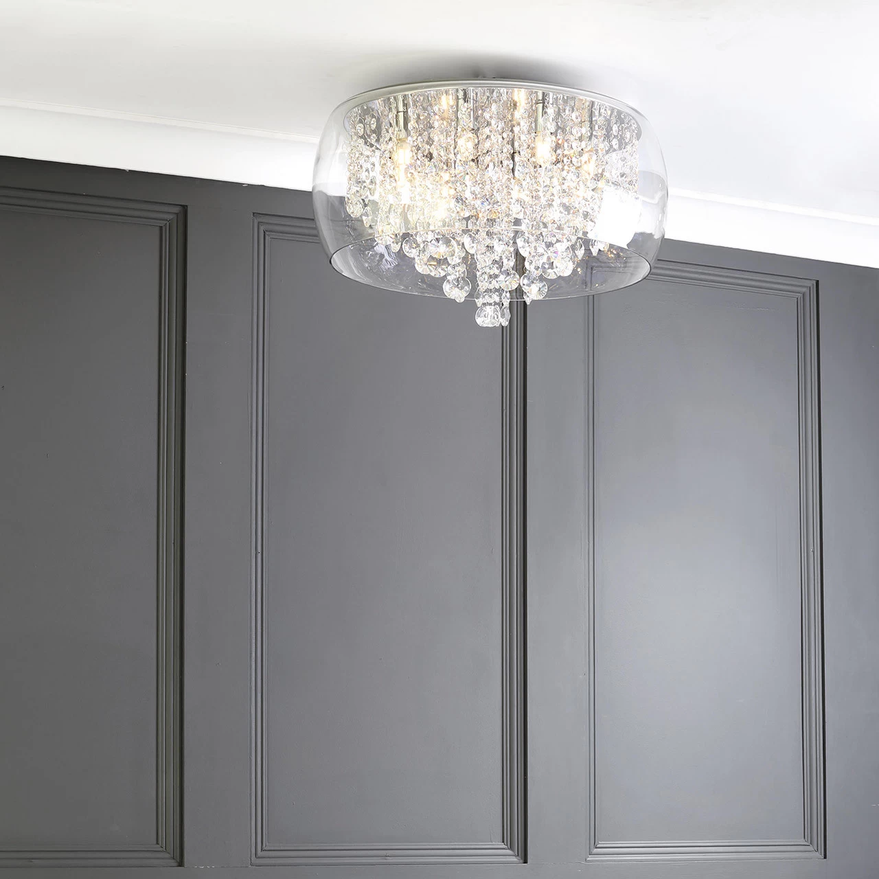 Spa Pro Nore Encased Flush Light Crystal Glass And Chrome 6 Spa Pro Nore Encased Flush Light Crystal Glass And Chrome - Image 4