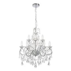 Spa Vela 9-Light Chandelier Crystal Glass And Chrome