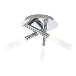 Spa Crux 3-Light Tubular Ceiling Light Frosted Glass And Chrome