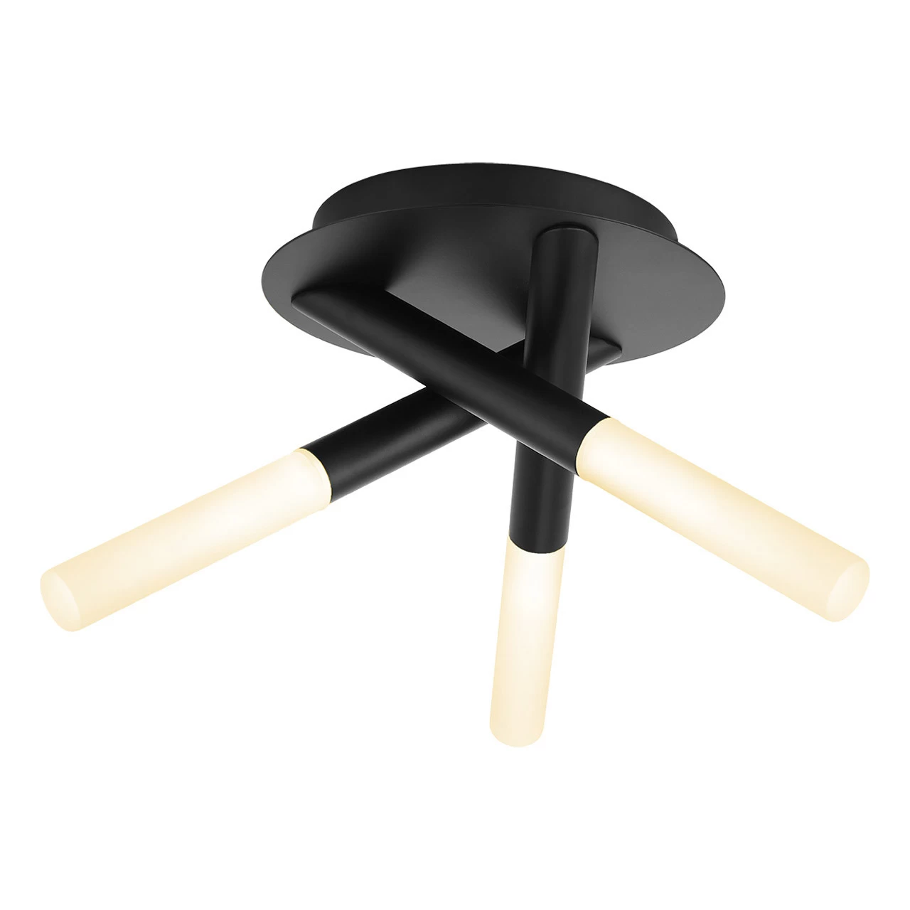 Spa Crux 3-Light Tubular Ceiling Light Frosted Glass And Matt Black 3 Spa Crux 3-Light Tubular Ceiling Light Frosted Glass And Matt Black