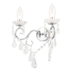 Spa Vela 2-Light Wall Light Crystal Glass And Chrome
