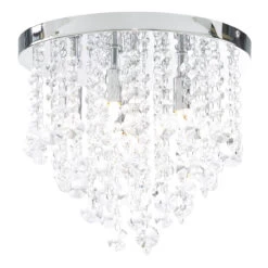 Spa Celeste 6-Light Flush Ceiling Light Crystal Glass And Chrome