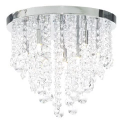 Spa Celeste 9-Light Flush Ceiling Light Crystal Glass And Chrome