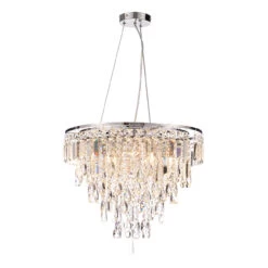 Spa Pro Bresna 6-Light Pendant Light Crystal Glass And Chrome -Home Lighting Store SPA 25202 CHR 36248.1657640754