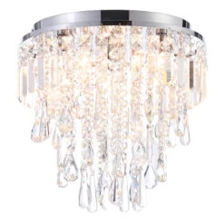 Spa Pro Bresna 350mm 3-Light Flush Ceiling Light Crystal Glass And Chrome -Home Lighting Store SPA 25204 CHR 5 89955.1657640790