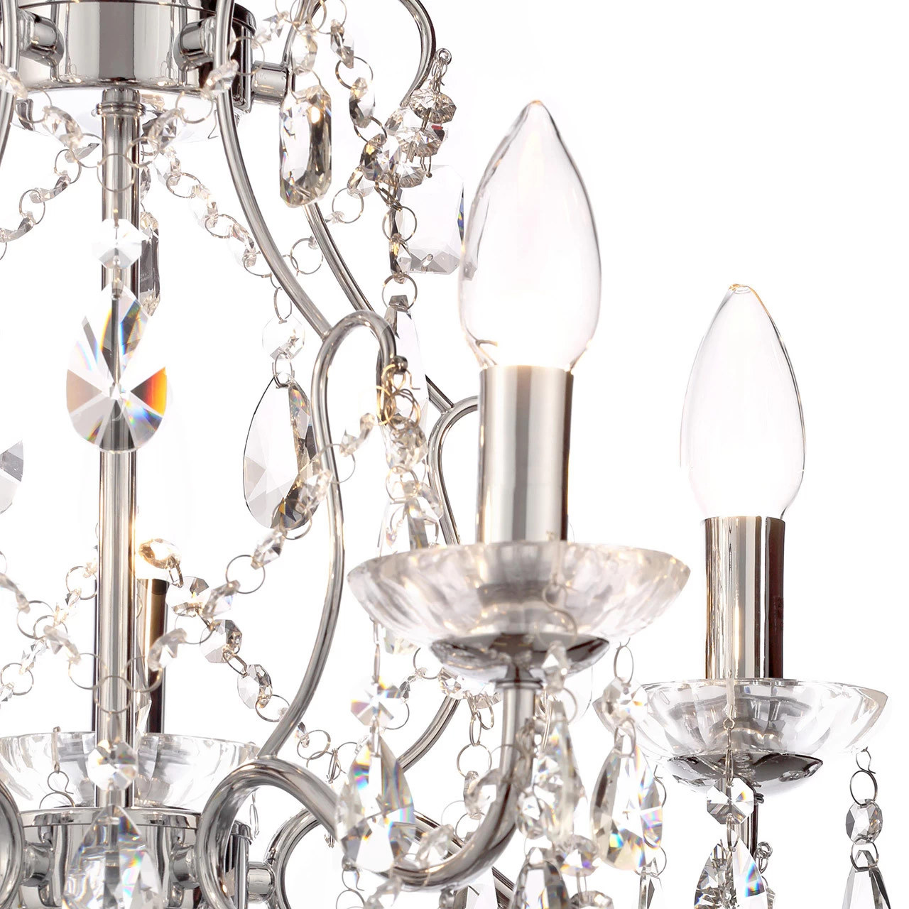 Spa Pro Annalee 500mm 5-Light Chandelier Crystal Glass And Chrome 5 Spa Pro Annalee 500mm 5-Light Chandelier Crystal Glass And Chrome - Image 3