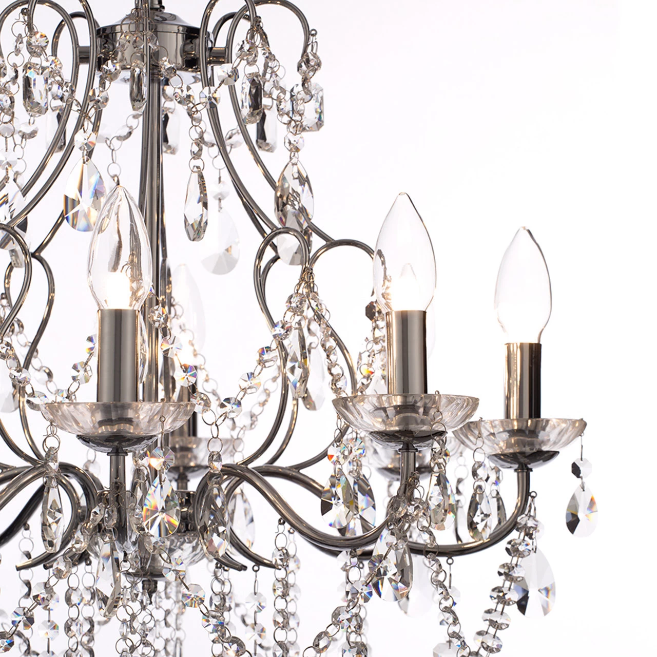 Spa Pro Annalee 8-Light Chandelier Crystal Glass And Chrome 6 Spa Pro Annalee 8-Light Chandelier Crystal Glass And Chrome - Image 4