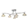 Spa Reena 6-Light Flush Ceiling Light Clear Glass And Chrome