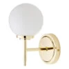 Spa Porto Single Globe Wall Light Opal And Brass