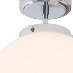 Spa Porto Single Globe Semi-Flush Ceiling Light Opal And Chrome -Home Lighting Store SPA 31309 CHR 3 27729.1656419622