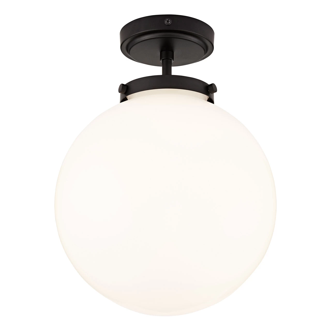 Spa Porto Single Globe Semi-Flush Ceiling Light Opal And Matt Black 4 Spa Porto Single Globe Semi-Flush Ceiling Light Opal And Matt Black - Image 2