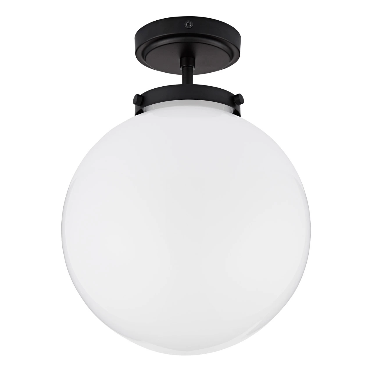 Spa Porto Single Globe Semi-Flush Ceiling Light Opal And Matt Black 3 Spa Porto Single Globe Semi-Flush Ceiling Light Opal And Matt Black