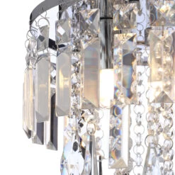 Spa Pro Bresna 280mm 3-Light Flush Ceiling Light Crystal Glass And Chrome -Home Lighting Store SPA 31450 CHR 66095.1657640776