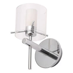 Spa Gene Single Cylinder Wall Light Clear Glass And Chrome