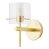 Spa Gene Single Cylinder Wall Light Clear Glass And Satin Brass -Home Lighting Store SPA 31725 SATBRS alt02 94286.1656419840