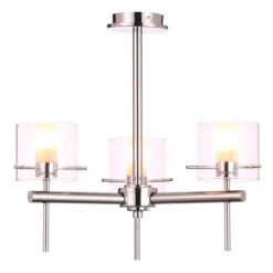 Spa Gene 3-Light Semi-Flush Ceiling Light Clear Glass And Chrome -Home Lighting Store SPA 31726 CHR 2 74179.1656419914