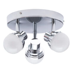 Spa Milan LED 3-Light Ceiling Spotlight 15W Warm White Opal And Chrome