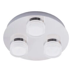 Spa Amalfi LED 3-Light Ceiling Spotlight 15W Cool White Opal And Chrome