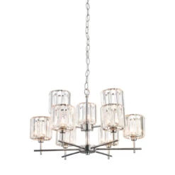 Spa Pegasi 9-Light Chandelier Crystal Glass And Chrome -Home Lighting Store SPA 33929 CHR 4 71850.1656423665