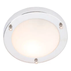 Spa 180mm Delphi LED Flush Ceiling Light 12W Cool White Opal Glass And Chrome -Home Lighting Store SPA 34046 CHR 2 88951.1656417730