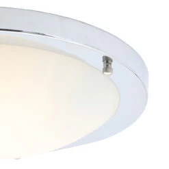 Spa 310mm Delphi LED Flush Ceiling Light 18W Cool White Opal Glass And Chrome -Home Lighting Store SPA 34047 CHR 3 79420.1656417645