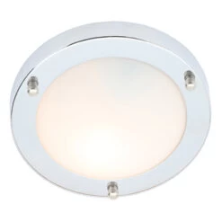 Spa 180mm Delphi Flush Ceiling Light Opal Glass And Chrome