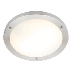 Spa 310mm Delphi Flush Ceiling Light Opal Glass And Chrome