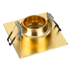 Spa Cali Square Tiltable Downlight Satin Brass -Home Lighting Store SPA 35723 3 85683.1657202199