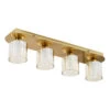 Spa Patras 4-Light Flush Light Bar Spotlight Champagne Glass And Satin Brass -Home Lighting Store SPA 35810 ALT2 32455.1656428842
