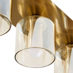 Spa Patras 4-Light Flush Light Bar Spotlight Champagne Glass And Satin Brass 7 Spa Patras 4-Light Flush Light Bar Spotlight Champagne Glass And Satin Brass -Home Lighting Store SPA 35810 ALT3 76944.1656428841