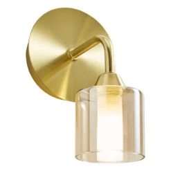 Spa Patras Single Wall Light Champagne Glass And Satin Brass -Home Lighting Store SPA 35811 ALT1 46057.1656428788