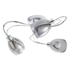 Spa Veria 3-Light Flush Ceiling Light Smoke Glass And Chrome