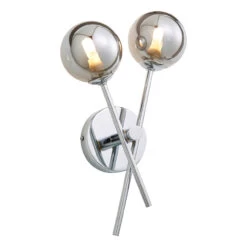 Spa Lindos 2-Light Wall Light Smoke Glass And Chrome -Home Lighting Store SPA 35838 CHR ALT1 34706.1656428052