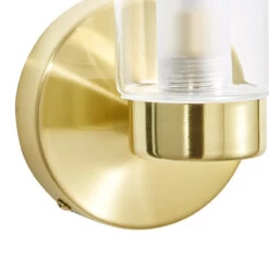 Spa Sparti Tubular Wall Light Clear Glass And Satin Brass -Home Lighting Store SPA 35843 SBRS ALT3 46701.1656427127