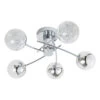 Spa Rhodes LED 5-Light Flush Ceiling Light 24W Cool White Crackle Effect And Chrome -Home Lighting Store SPA 36303 CRM ALT2 03183.1656429139