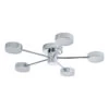 Spa Edessa LED 5-Light Flush Ceiling Light 25W Cool White Opal And Chrome