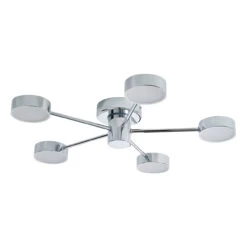 Spa Edessa LED 5-Light Flush Ceiling Light 25W Cool White Opal And Chrome