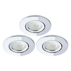 Spa Como LED Tiltable Fire Rated Downlight 5W Dimmable 3-Pack Cool White Chrome IP65
